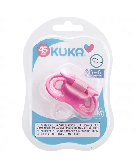 CHUPETA KUKA SUPER VENTILADA ORTODÔNTICO Nº2 MAIORES 6 MESES ROSA C/1 UNIDADE (2577)