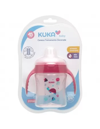 CANECA TREINAMENTO DECORADA FUN KUKA ROSA 200ML (6182)