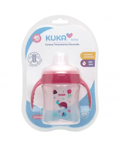 CANECA TREINAMENTO DECORADA FUN KUKA ROSA 200ML (6182)