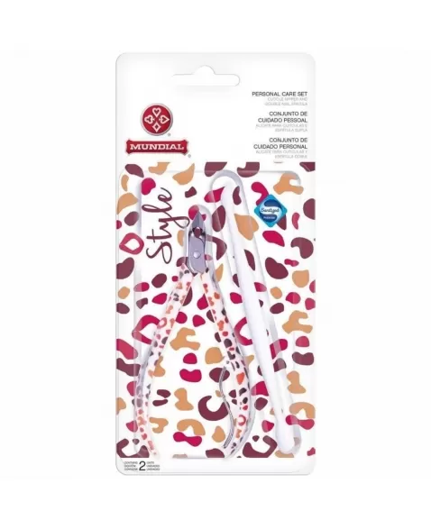 ALICATE PARA CUTÍCULAS MUNDIAL STYLE + ESPÁTULA DE PONTA DUPLA (KIT)