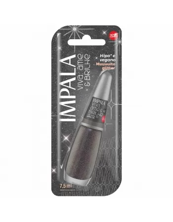 ESMALTE PARA UNHAS IMPALA BLISTER VIVA AME E BRILHE GLITTER 3D NA MIRA 7,5ML