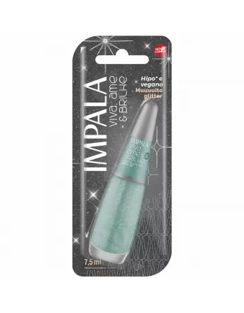 ESMALTE PARA UNHAS IMPALA BLISTER VIVA AME E BRILHE GLITTER 3D PRONTA PRA TUDO 7,5ML