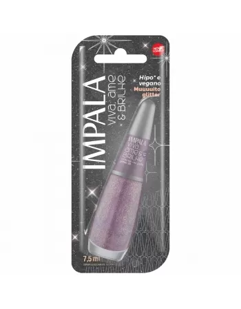 ESMALTE PARA UNHAS IMPALA BLISTER VIVA AME E BRILHE GLITTER 3D OSTENTE SEU PODER 7,5ML