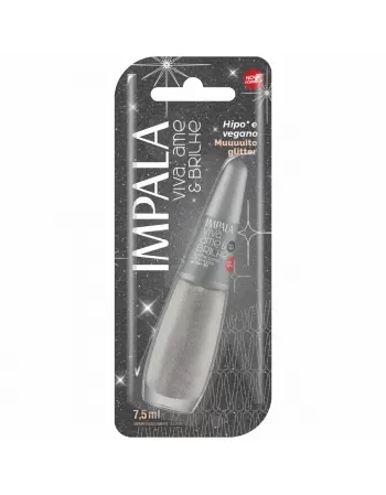 ESMALTE PARA UNHAS IMPALA BLISTER VIVA AME E BRILHE GLITTER 3D BRILHE COMO DIAMANTE 7,5ML