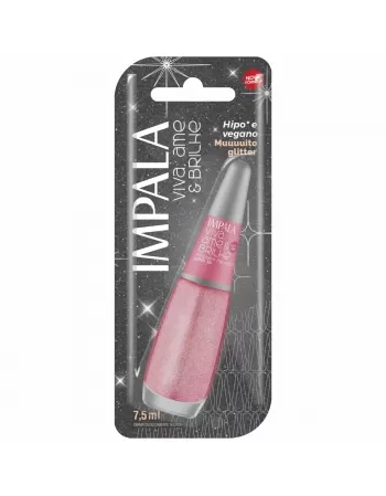 ESMALTE PARA UNHAS IMPALA BLISTER VIVA AME E BRILHE GLITTER 3D NINGUÉM ME SEGURA 7,5ML