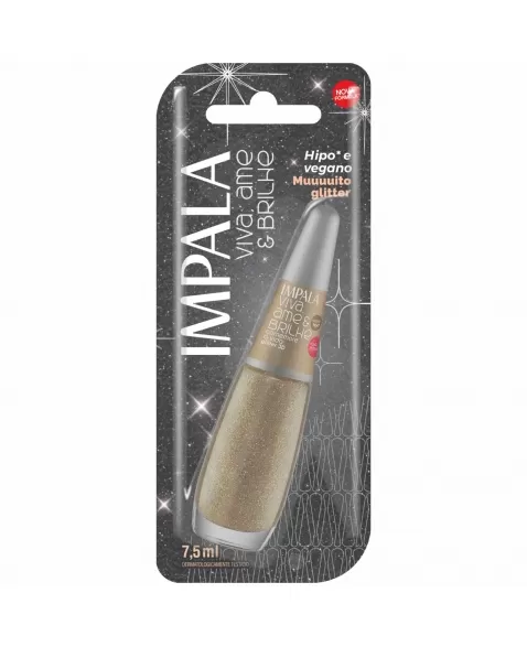 ESMALTE PARA UNHAS IMPALA BLISTER VIVA AME E BRILHE GLITTER 3D COMEMORE A VIDA 7,5ML