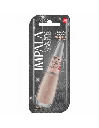 ESMALTE PARA UNHAS IMPALA BLISTER VIVA AME E BRILHE GLITTER 3D VIVA COM AMOR 7,5ML