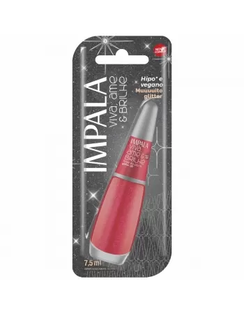 ESMALTE PARA UNHAS IMPALA BLISTER VIVA AME E BRILHE GLITTER 3D HOJE EU POSSO 7,5ML