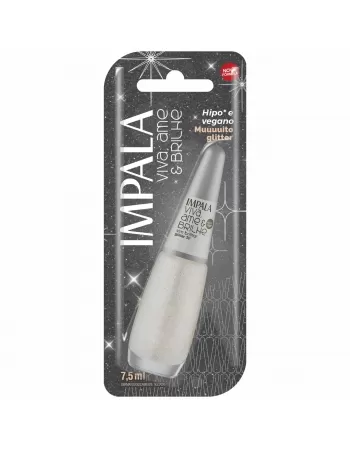 ESMALTE PARA UNHAS IMPALA BLISTER VIVA AME E BRILHE GLITTER 3D VIM BRILHAR 7,5ML