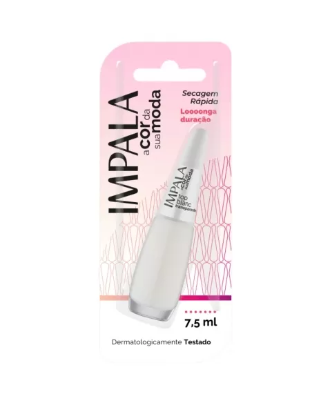 ESMALTE PARA UNHAS IMPALA BLISTER TOP BLANC TRANSPARENTE 7,5ML