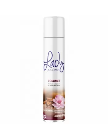 ODORIZADOR DE AMBIENTES LADY PRIME AEROSSOL GOURMET FLOR DE CEREJEIRA COM CRAVO E CANELA 360ML/240GR