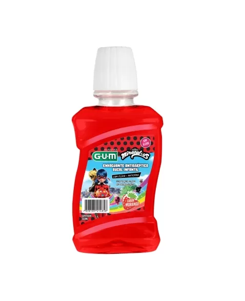 ANTISSÉPTICO BUCAL INFANTIL G.U.M MIRACULOUS MORANGO 250ML