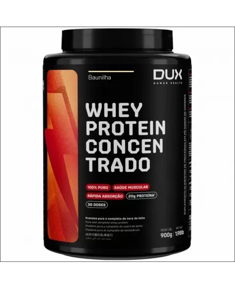 WHEY PROTEIN CONCETRADO DUX SABOR BAUNILHA POTE 900G
