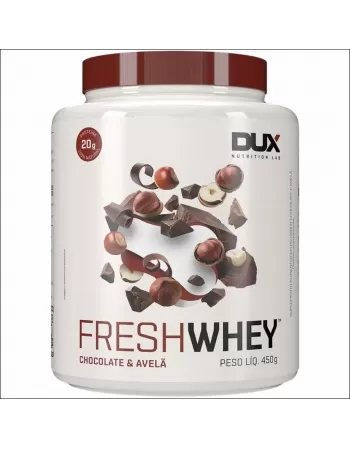 FRESH WHEY SABOR CHOCOLATE E AVELÃ DUX POTE 450G