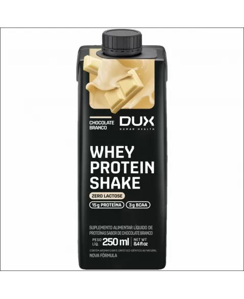 WHEY PROTEIN SHAKE DUX SABOR CHOCOLATE BRANCO 250ML