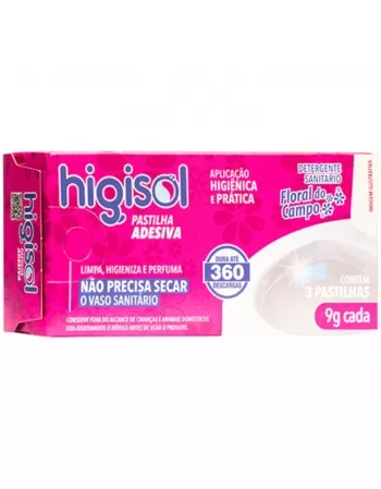 PASTILHA ADESIVA SANITÁRIA HIGISOL FLORAL DO CAMPO C/3 UNIDADES 9G CADA