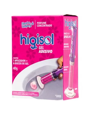 GEL ADESIVO SANITÁRIO HIGISOL FLORAL DO CAMPO C/ APLICADOR E 6 DISCOS DE GEL