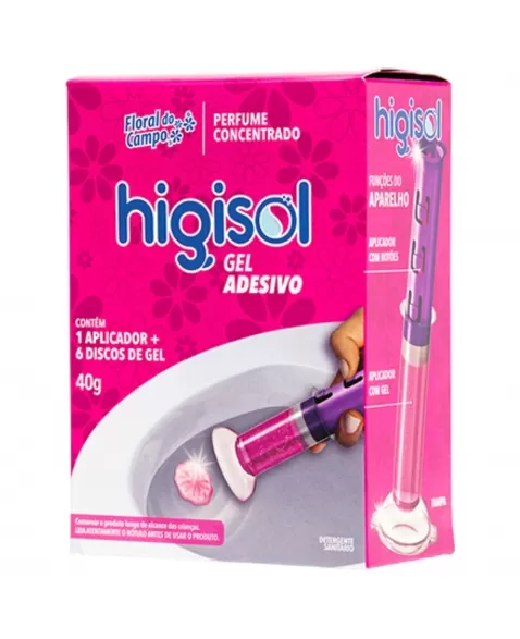 GEL ADESIVO SANITÁRIO HIGISOL FLORAL DO CAMPO C/ APLICADOR E 6 DISCOS DE GEL