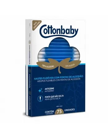 HASTES FLEXÍVEL COTTONBABY C/75 UNIDADES