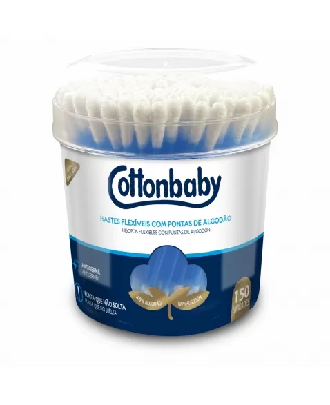 HASTES FLEXÍVEL COTTONBABY POTE C/150 UNIDADES