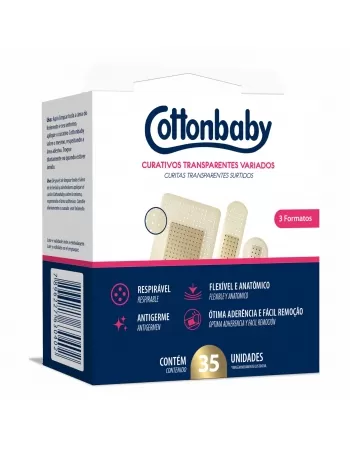 CURATIVOS VARIADOS COTTONBABY TRANSPARENTE C/35 UNIDADES