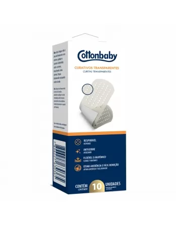 CURATIVOS TRANSPARENTES COTTONBABY C/10 UNIDADES