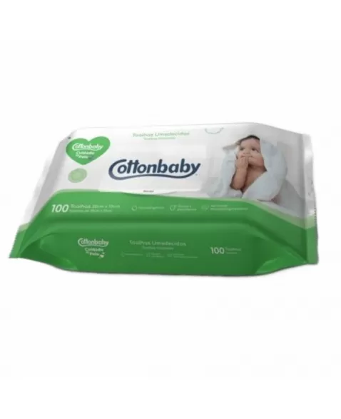 TOALHA UMEDECIDAS COTTONBABY CUIDADO DA PELE C/100 UNIDADES