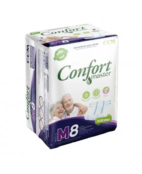 FRALDA DESCARTÁVEL GERIÁTRICA MASTER CONFORT MÉDIA 8 UNIDADES