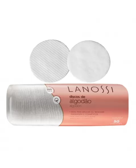 DISCOS DE ALGODÃO LANOSSI C/ 50 UNIDADES (LS7003)