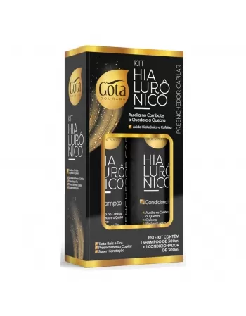 SHAMPOO+CONDICIONADOR GOTA DOURADA HIALURÔNICO PREENCHEDOR CAPILAR 300ML (CADA)