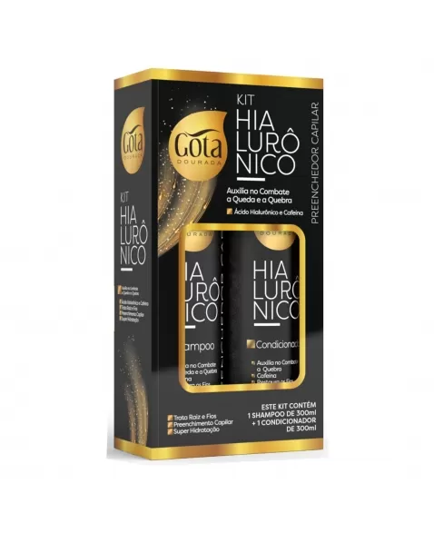 SHAMPOO+CONDICIONADOR GOTA DOURADA HIALURÔNICO PREENCHEDOR CAPILAR 300ML (CADA)