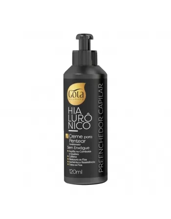 CREME PARA PENTEAR GOTA DOURADA HIALURÔNICO SEM ENXÁGUE PREENCHEDOR CAPILAR 120ML