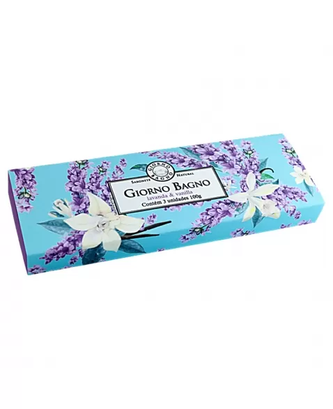 SABONETE NATURAL GIORNO BAGNO KIT LAVANDA & VANILLA COM 3 UNIDADES 100G (CADA)