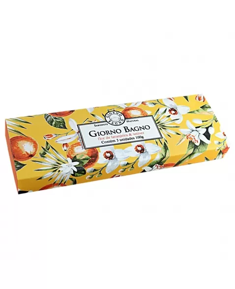SABONETE NATURAL GIORNO BAGNO KIT FLOR DE LARANJEIRA & VETIVER COM 3 UNIDADES 100G (CADA)