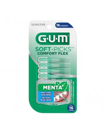 SOFT-PICKS G.U.M CONFORT FLEX MENTA C/16 UNIDADES