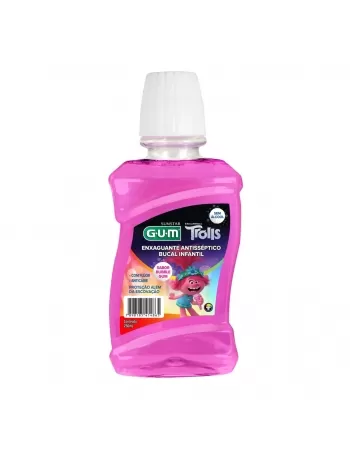 ANTISSÉPTICO BUCAL INFANTIL G.U.M TROLLS BUBBLE GUM 250ML