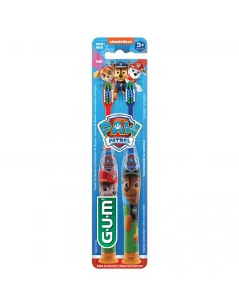 ESCOVA DENTAL INFANTIL G.U.M C/ LIMPADOR DE LÍNGUA PATRULHA CANINA +3 ANOS MACIA C/1 UNIDADE