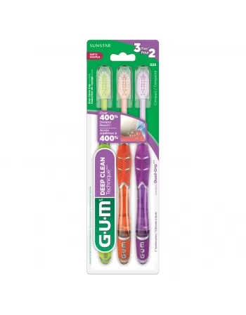 ESCOVA DENTAL G.U.M DEEP CLEAN TECHNIQUE 525 SOFT PACK COM 3 UNIDADES