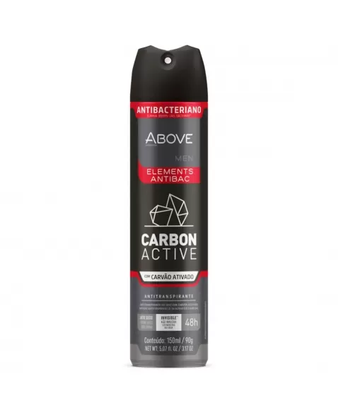ANTITRANSPIRANTE AEROSSOL ABOVE MEN ELEMENTS ANTIBAC CARBON ACTIVE 150ML / 90G