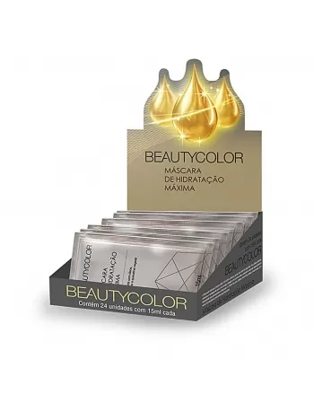 MÁSCARA DE HIDRATAÇÃO MÁXIMA BEAUTY COLOR DISPLAY C/24 UNIDADES 15 ML (CADA)