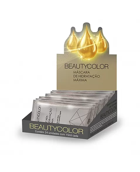 MÁSCARA DE HIDRATAÇÃO MÁXIMA BEAUTY COLOR DISPLAY C/24 UNIDADES 15 ML (CADA)