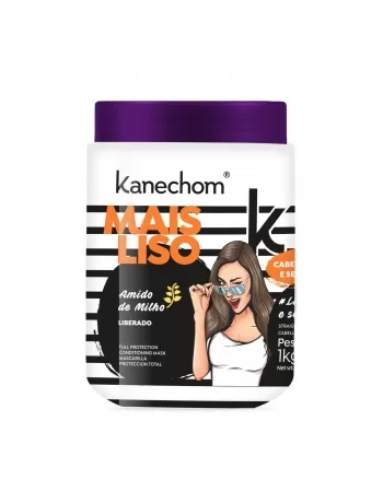 MÁSCARA CAPILAR KANECHOM MAIS LISO, COM AMIDO DE MILHO LISOS E SEM FRIZZ 1KG