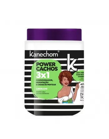 MÁSCARA TRATAMENTO CAPILAR 3X1 KANECHOM POWER CACHOS CACHOS DEFINIDOS 1KG