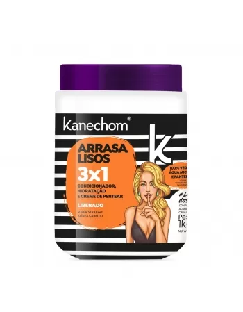 MÁSCARA TRATAMENTO CAPILAR 3X1 KANECHOM ARRASA LISOS, LISOS DOS SONHOS 1KG