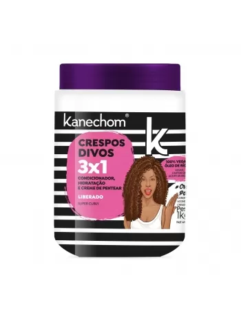 MÁSCARA TRATAMENTO CAPILAR 3X1 KANECHOM CRESPOS DIVOS, CRESPOS PODEROSOS 1KG