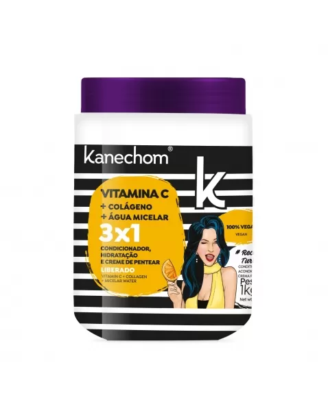 MÁSCARA TRATAMENTO CAPILAR 3X1 VITAMINA C RECONSTRUÇÃO TURBINADA 1KG