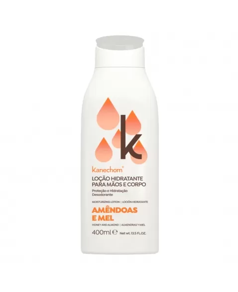 LOÇÃO HIDRATANTE KANECHOM PARA MÃOS E CORPO AMÊNDOAS E MEL 400ML