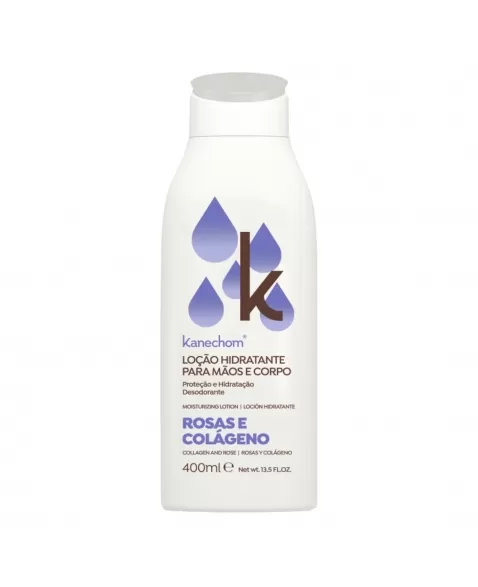 LOÇÃO HIDRATANTE KANECHOM PARA MÃOS E CORPO ROSAS E COLÁGENO 400ML