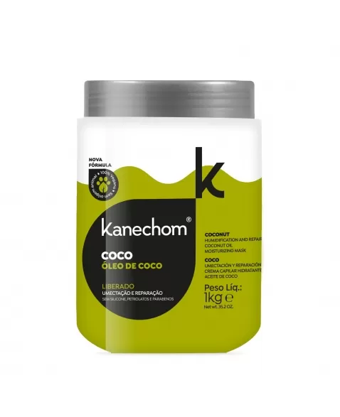 MÁSCARA CAPILAR KANECHOM COCO, UMECTAÇÃO E REPARAÇÃO COM ÓLEO DE COCO 1KG