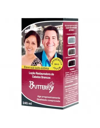 LOÇÃO RESTAURADORA DE CABELOS BRANCOS BUTTERFLY UNISSEX 240ML